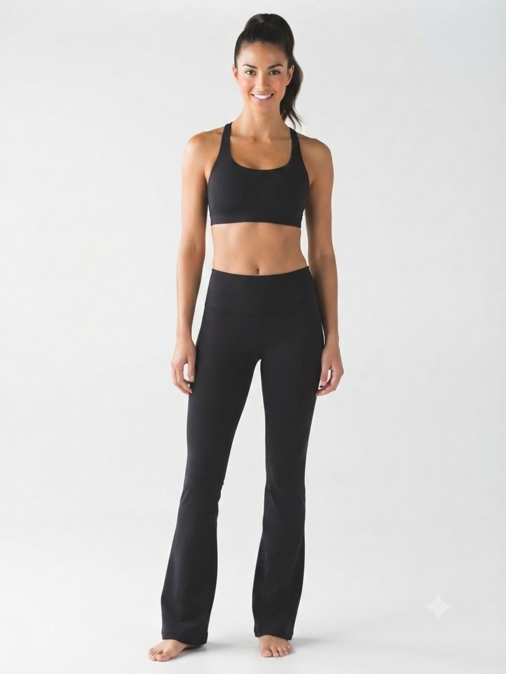 Lululemon Black Groove Pants / Thick Cotton Luon Flare Leggings Large